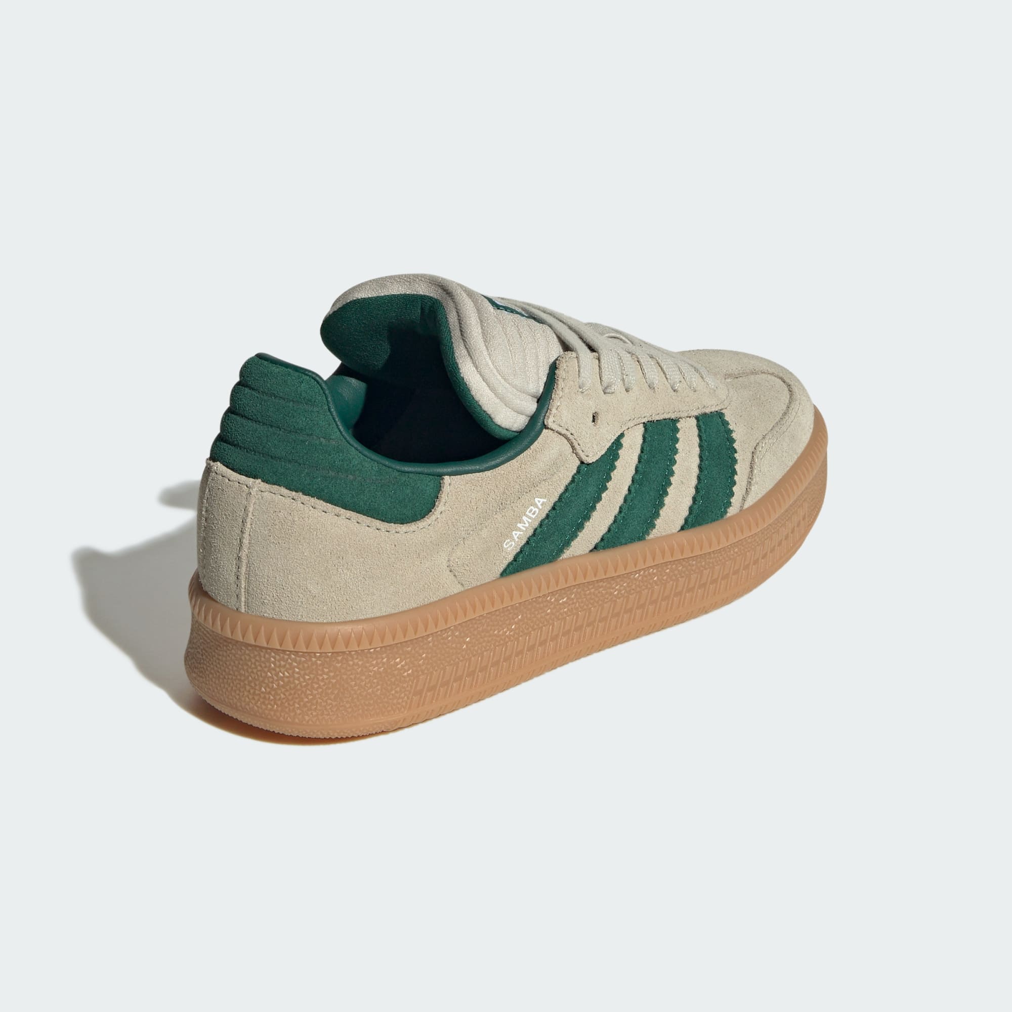 Samba XLG Kids Schuh – Putty Grey / Collegiate Green / Gum – JQ9886