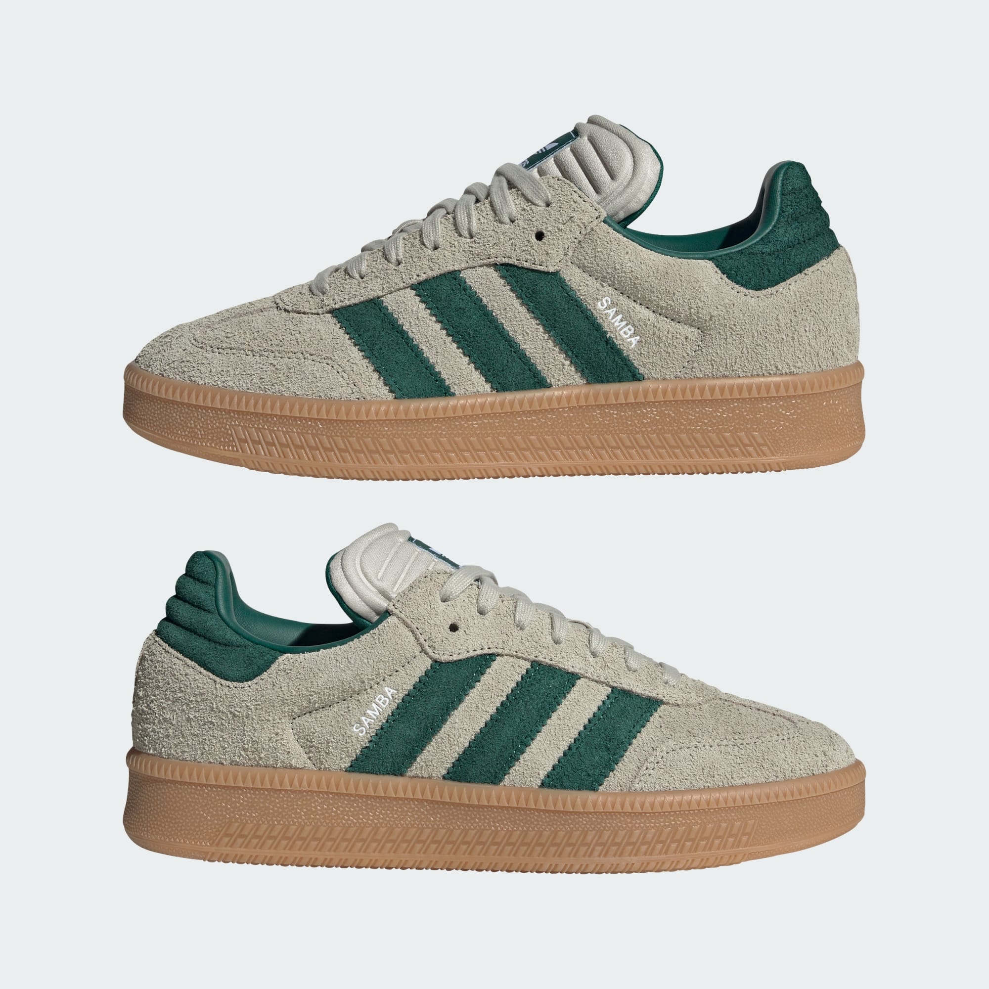 Samba XLG Schuh – Putty Grey / Collegiate Green / Gum – JI3197