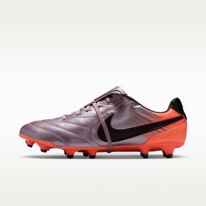Nike Tiempo Ligera Pro Low-Top-Fußballschuh für normalen Rasen – Bleached Lilac/Total Orange/Schwarz