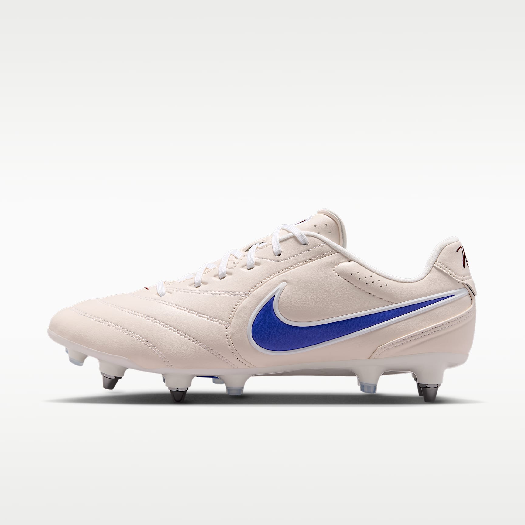Nike Tiempo Ligera Pro Low-Top-Fußballschuh für weichen Rasen – Chalk/Weiß/Racer Blue