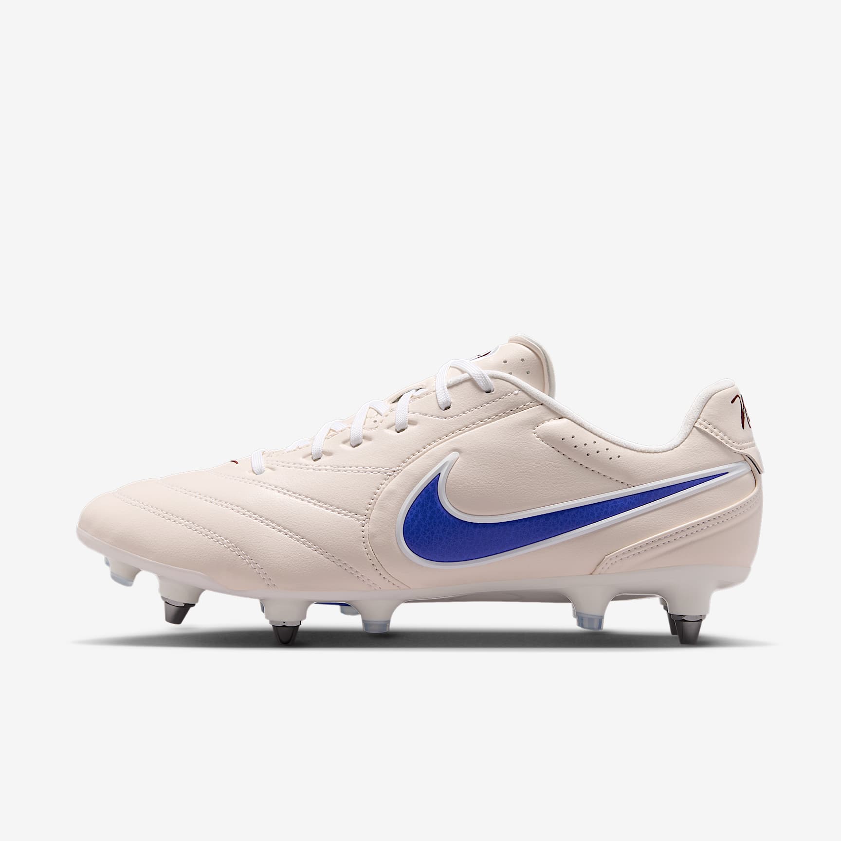 Nike Tiempo Ligera Pro Low-Top-Fußballschuh für weichen Rasen – Chalk/Weiß/Racer Blue