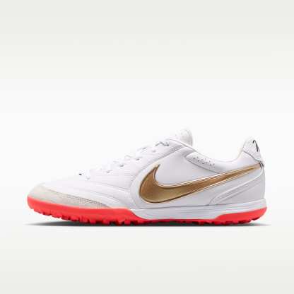Nike Tiempo Ligera Pro Low-Top-Fußballschuh für Turf – Weiß/Bright Crimson/Blur