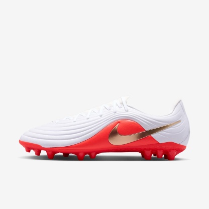 Nike Tiempo Maestro Academy Low Top Fußballschuh für Kunstrasen – Weiß/Bright Crimson/Blur