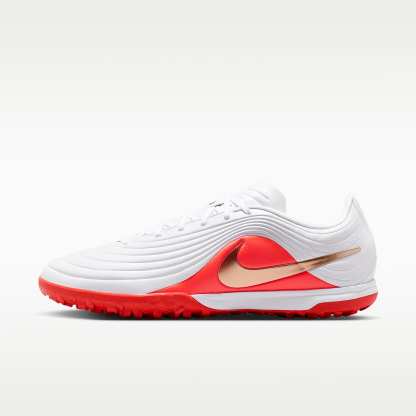 Nike Tiempo Maestro Academy Low-Top-Fußballschuh für Turf – Weiß/Bright Crimson/Blur