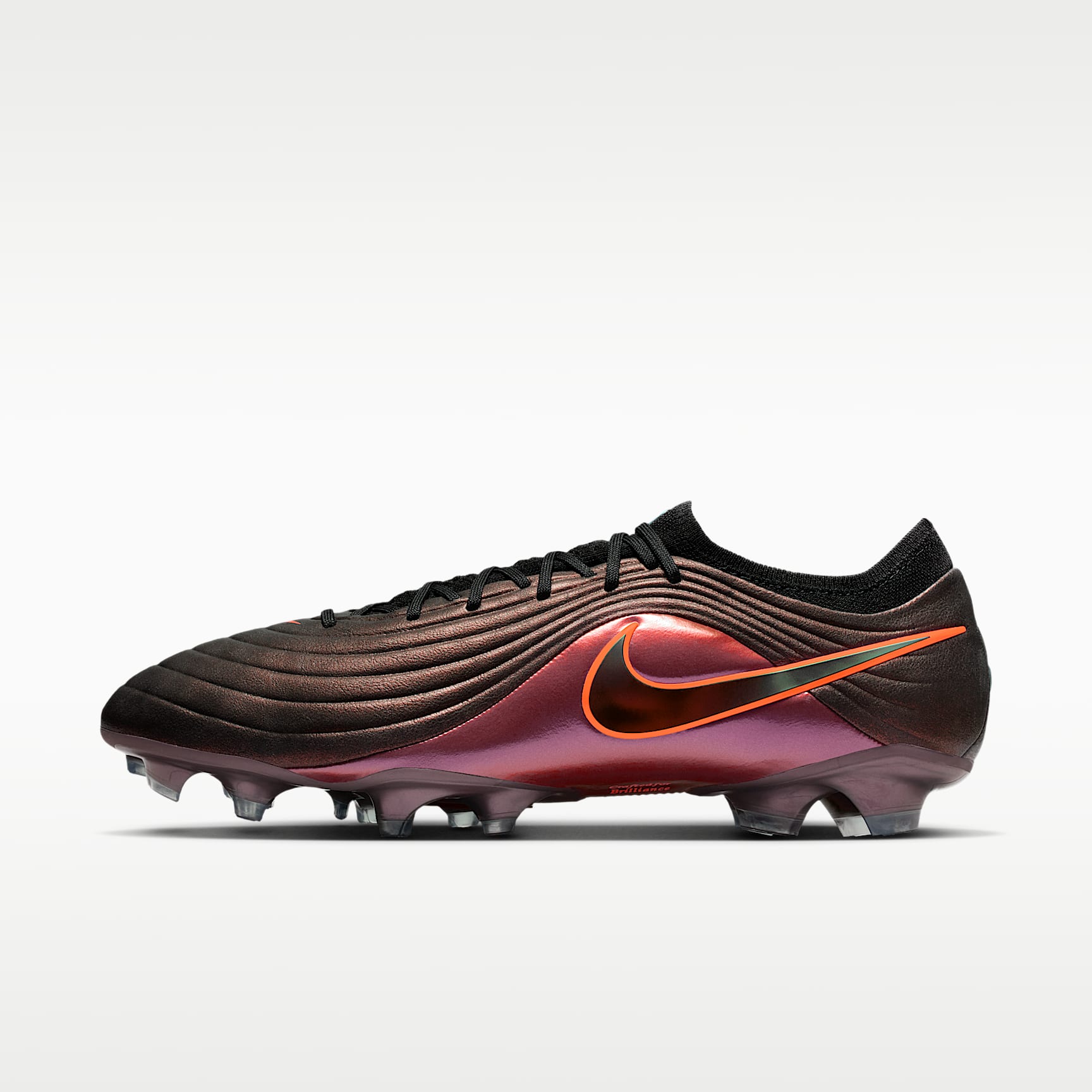 Nike Tiempo Maestro Elite LV8 Low Top Fußballschuh für normalen Rasen – Schwarz/Hyper Crimson/Laser Orange