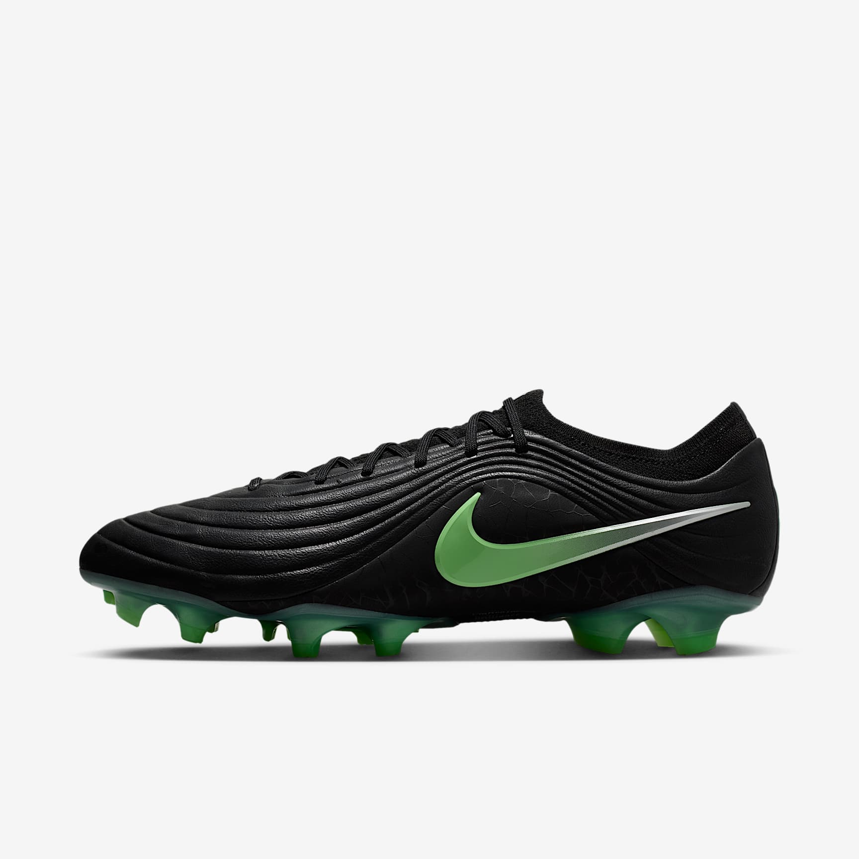 Nike Tiempo Maestro Elite Low Top Fußballschuh für normalen Rasen – Schwarz/Schwarz/Illusion Green