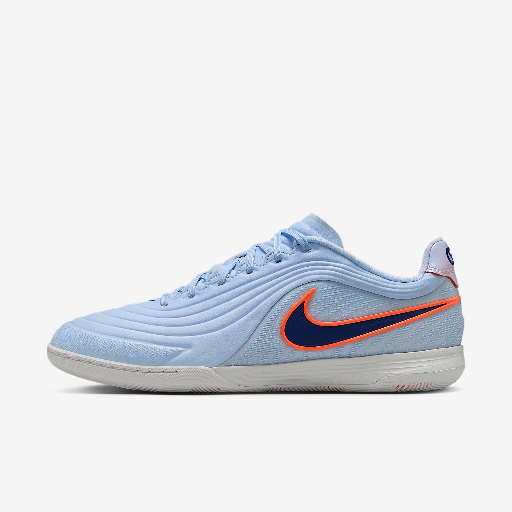 Nike Tiempo Reactgato Low Top Fußballschuh für Hallen- und Hartplätze – Hydrogen Blue/Coconut Milk