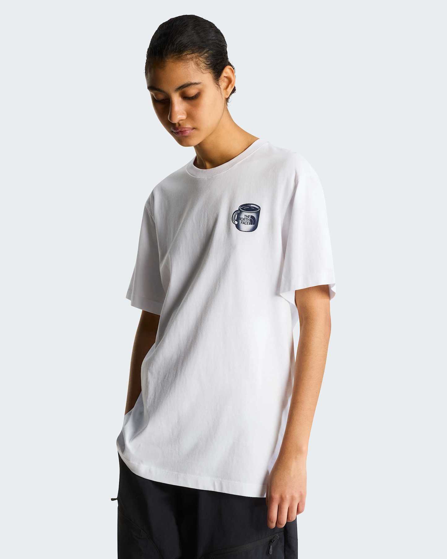 Unisex Basecamp Barista Graphic T-Shirt mit lockerer Passform – TNF White-Summit Navy
