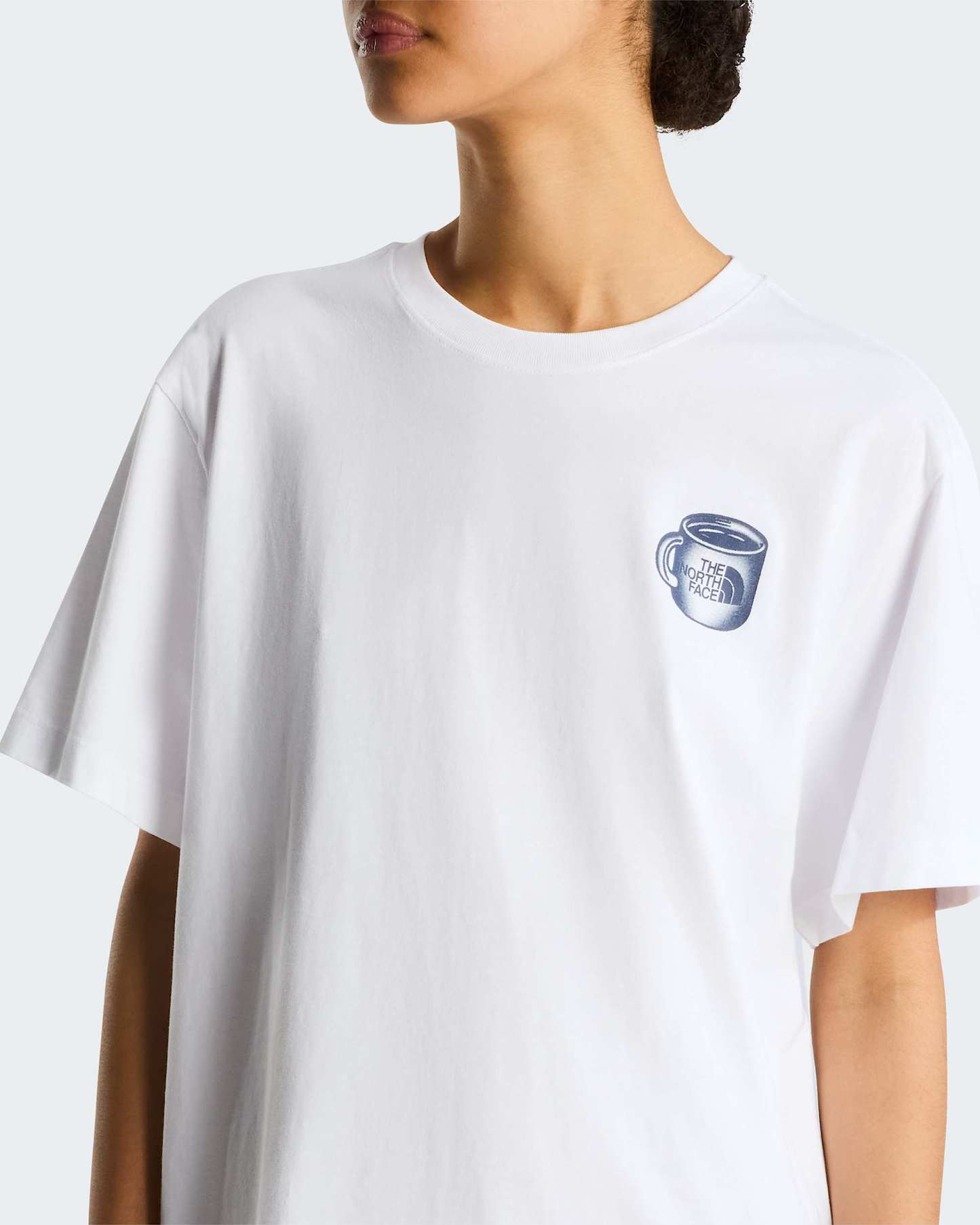 Unisex Basecamp Barista Graphic T-Shirt mit lockerer Passform – TNF White-Summit Navy