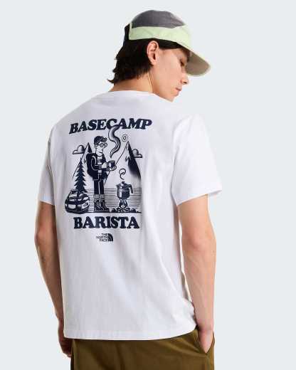 Unisex Basecamp Barista Graphic T-Shirt mit lockerer Passform – TNF White-Summit Navy