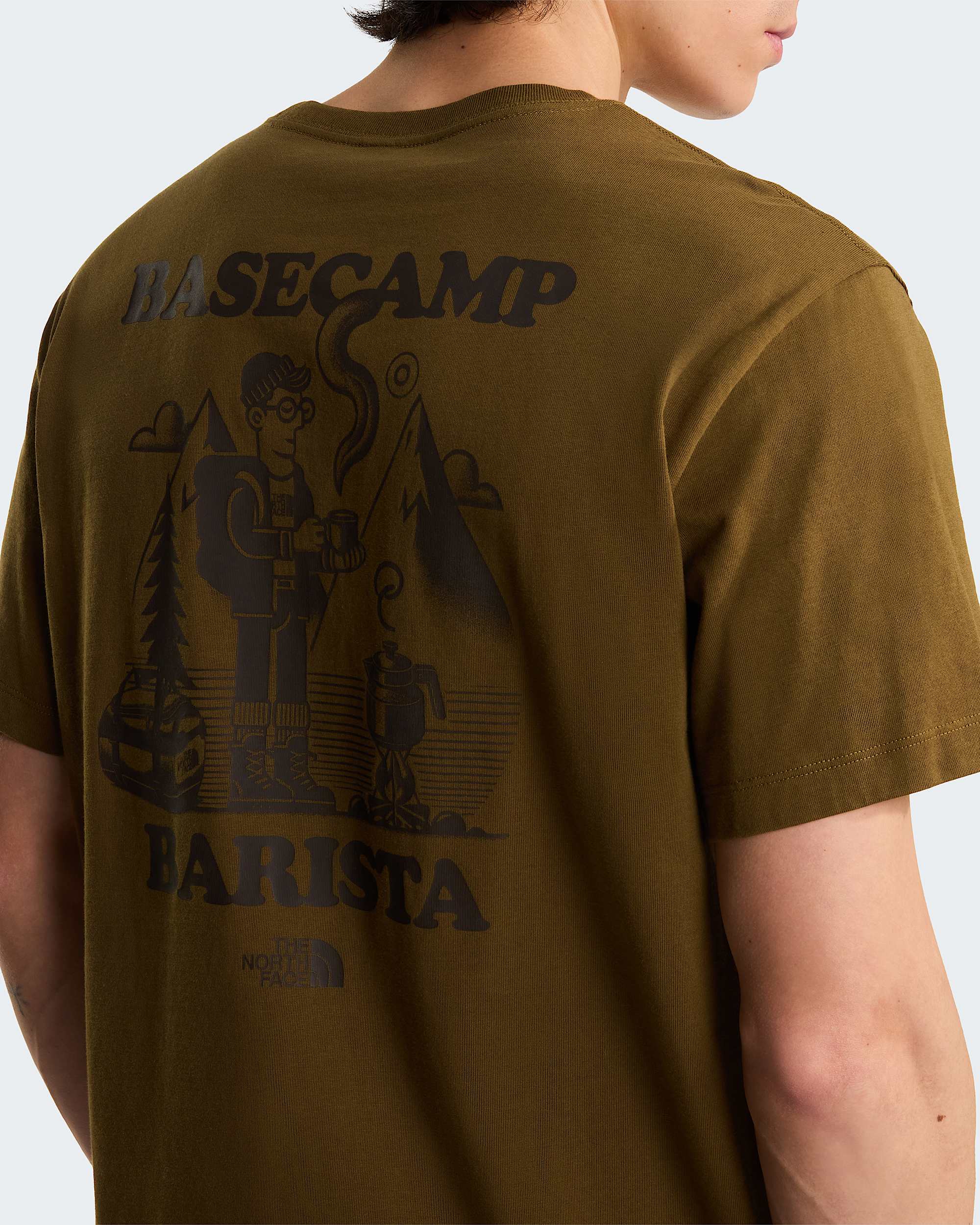 Unisex Basecamp Barista Graphic T-Shirt mit lockerer Passform – Caraway Seed
