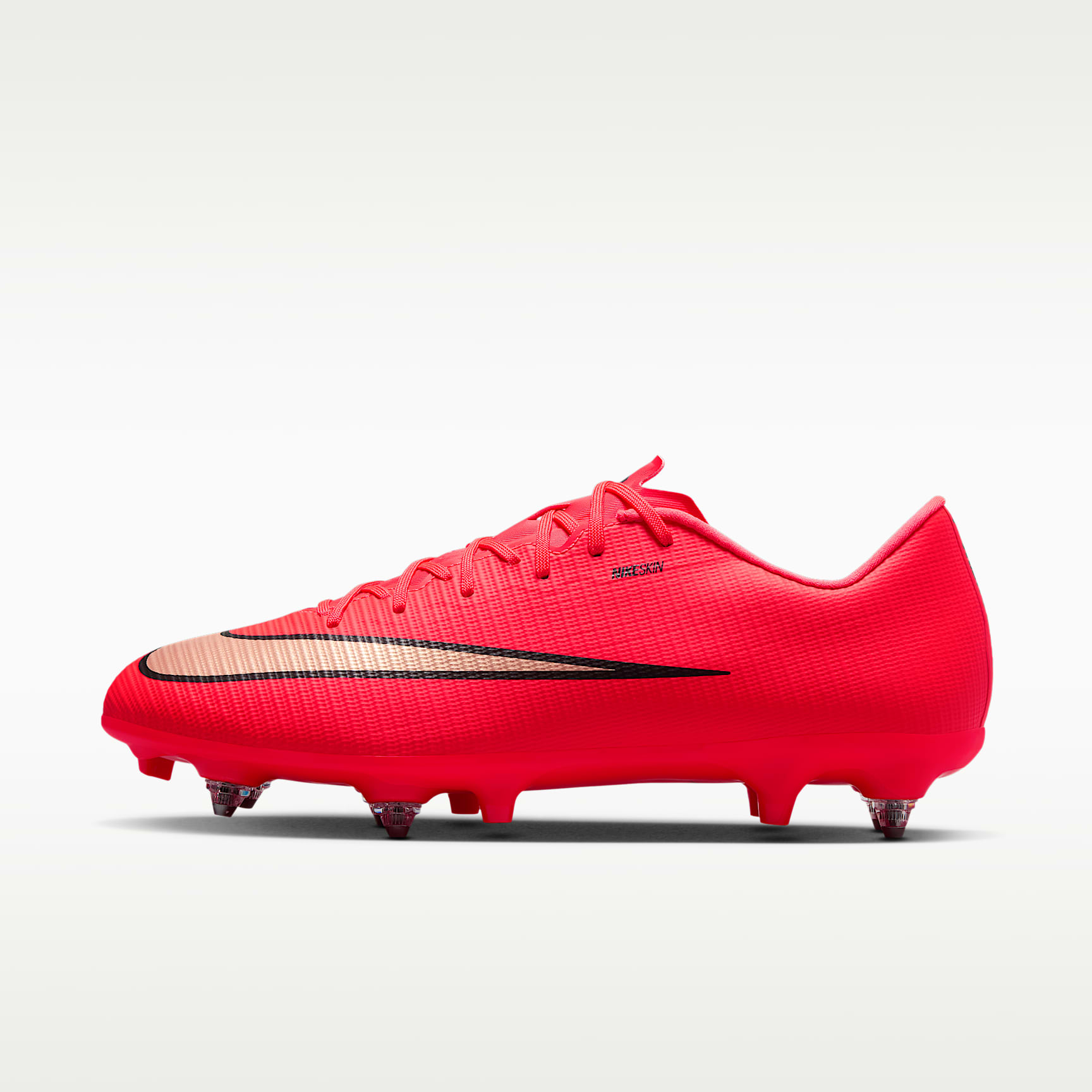 Nike Mercurial Vapor 17 Academy Low-Top-Fußballschuh für weichen Rasen – Bright Crimson/Blur