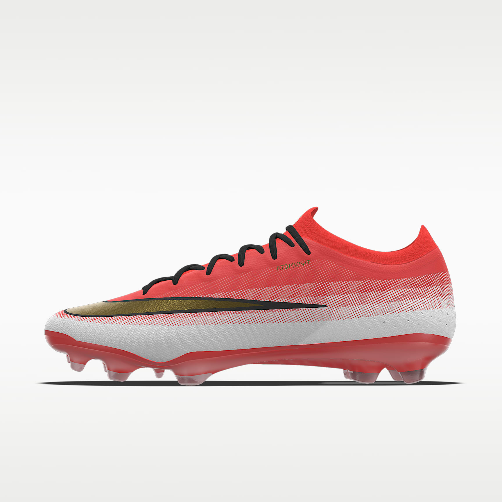 Nike Mercurial Vapor 17 Elite By You personalisierbarer Low-Top-Fußballschuh für normalen Rasen – Bright Crimson/Weiß [3389900446]