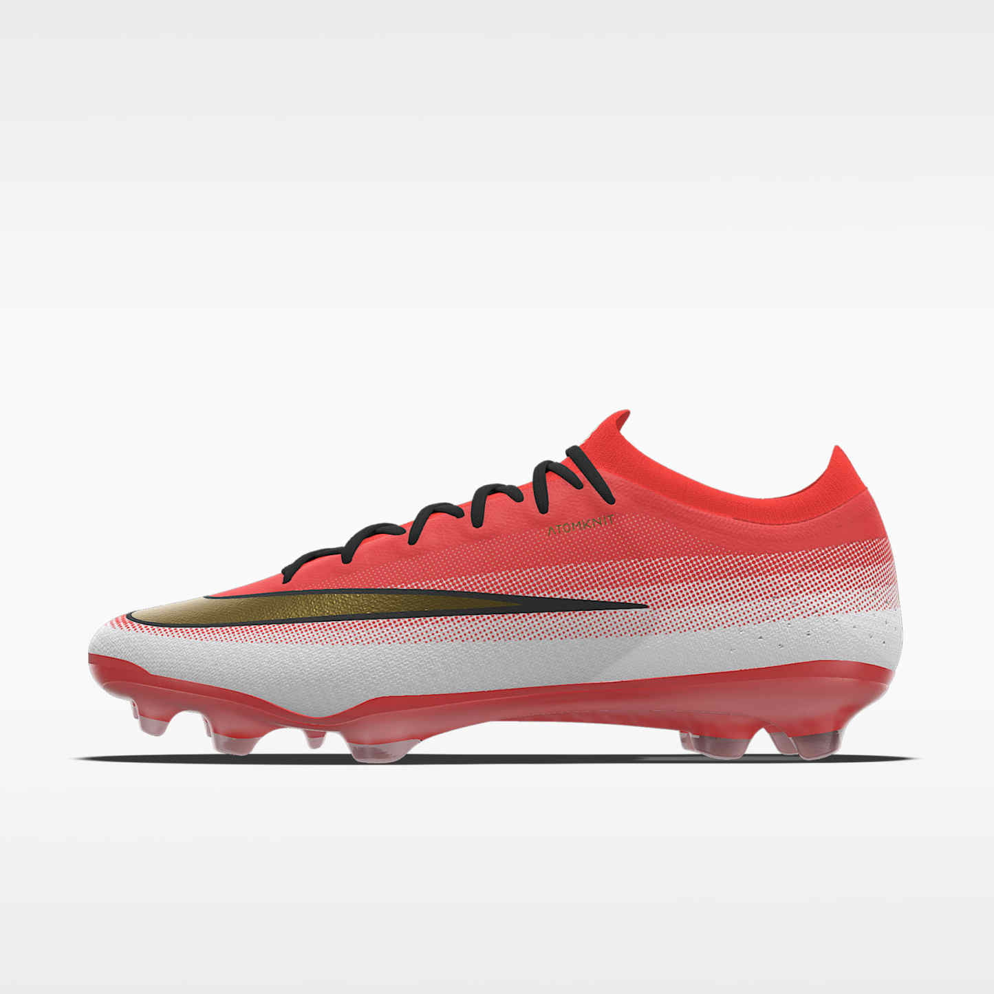 Nike Mercurial Vapor 17 Elite By You personalisierbarer Low-Top-Fußballschuh für normalen Rasen – Bright Crimson/Weiß [3389900446]