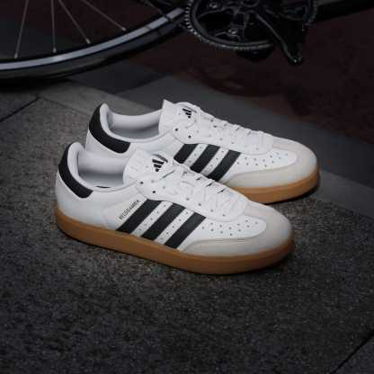Velosamba Leather Fahrradschuh – Cloud White / Core Black / Gold Metallic – JQ9176