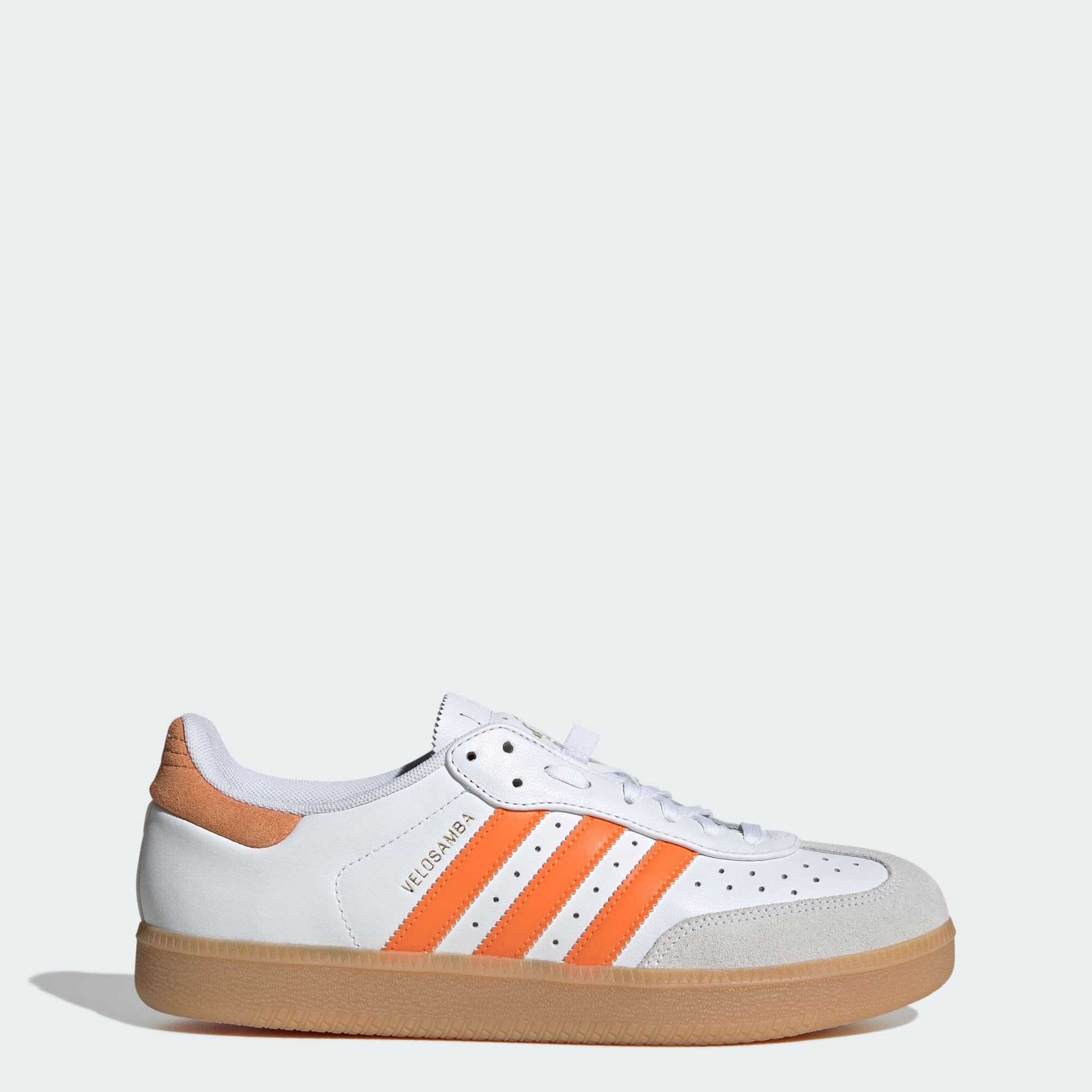 Velosamba Leather Fahrradschuh – Cloud White / Pure Orange / Gold Metallic – JQ9180