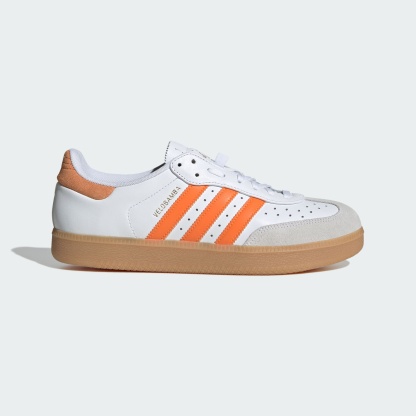 Velosamba Leather Fahrradschuh – Cloud White / Pure Orange / Gold Metallic – JQ9180
