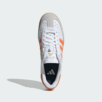Velosamba Leather Fahrradschuh – Cloud White / Pure Orange / Gold Metallic – JQ9180