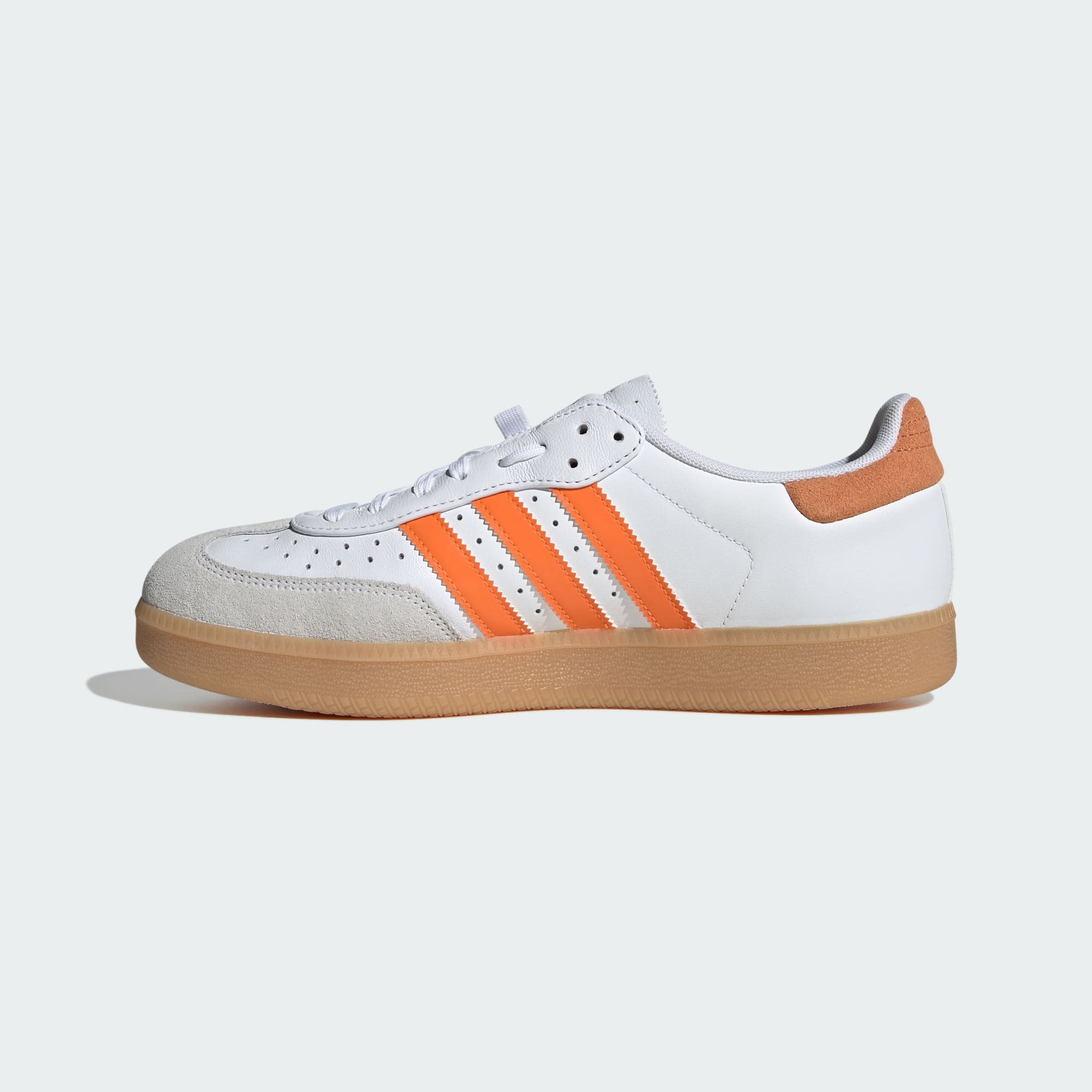 Velosamba Leather Fahrradschuh – Cloud White / Pure Orange / Gold Metallic – JQ9180