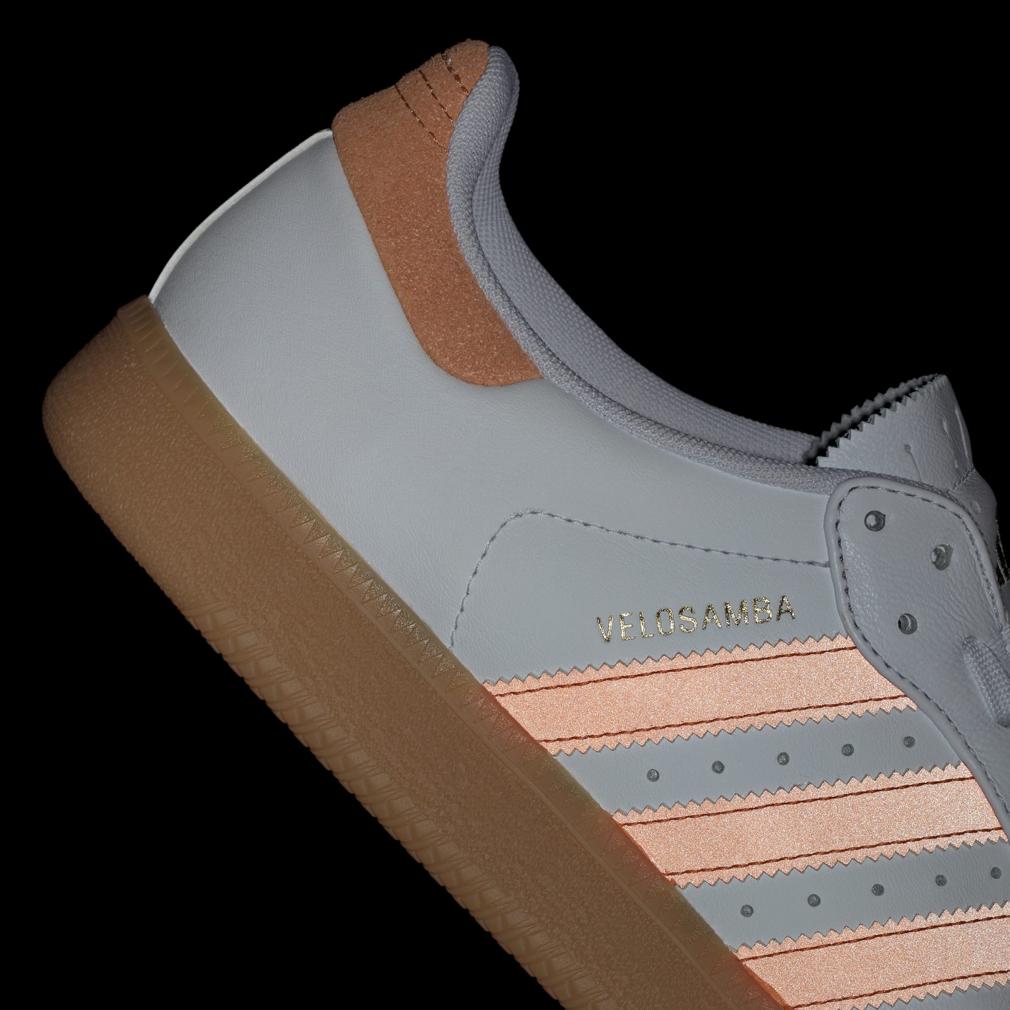 Velosamba Leather Fahrradschuh – Cloud White / Pure Orange / Gold Metallic – JQ9180