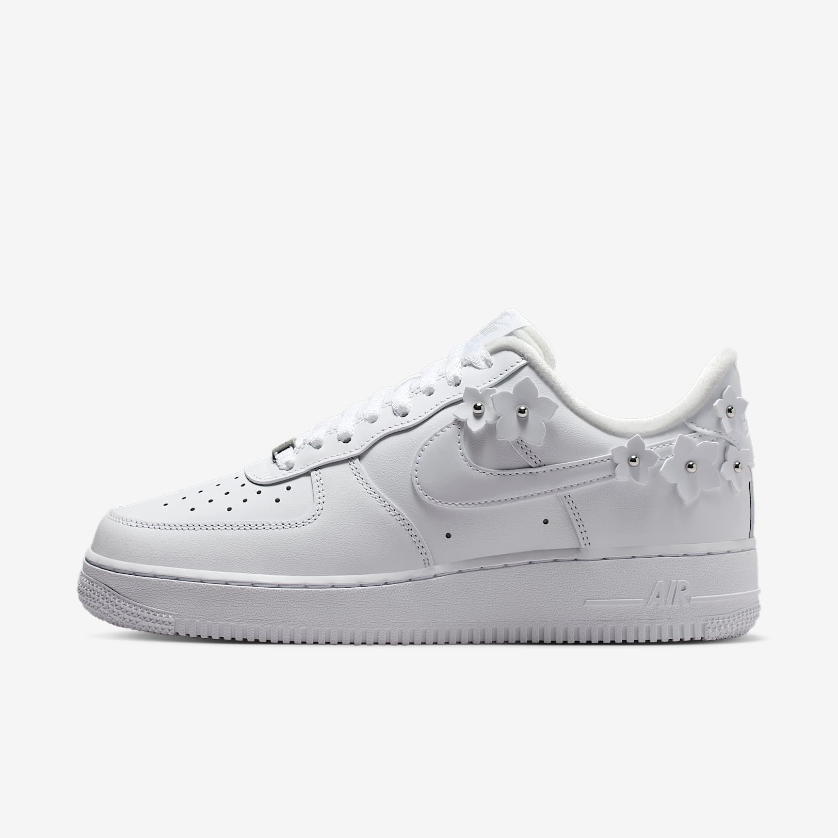 Nike Air Force 1 '07 "Florette" Schuh (Damen) – Weiß/Wolf Grey/Metallic Silver/Weiß