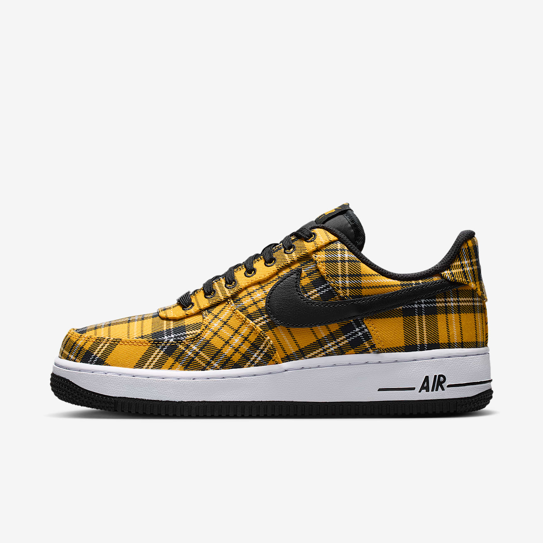 Nike Air Force 1 '07 "Plaid" Schuh (Damen) – Multi-Color/Yellow Ochre/Weiß/Schwarz