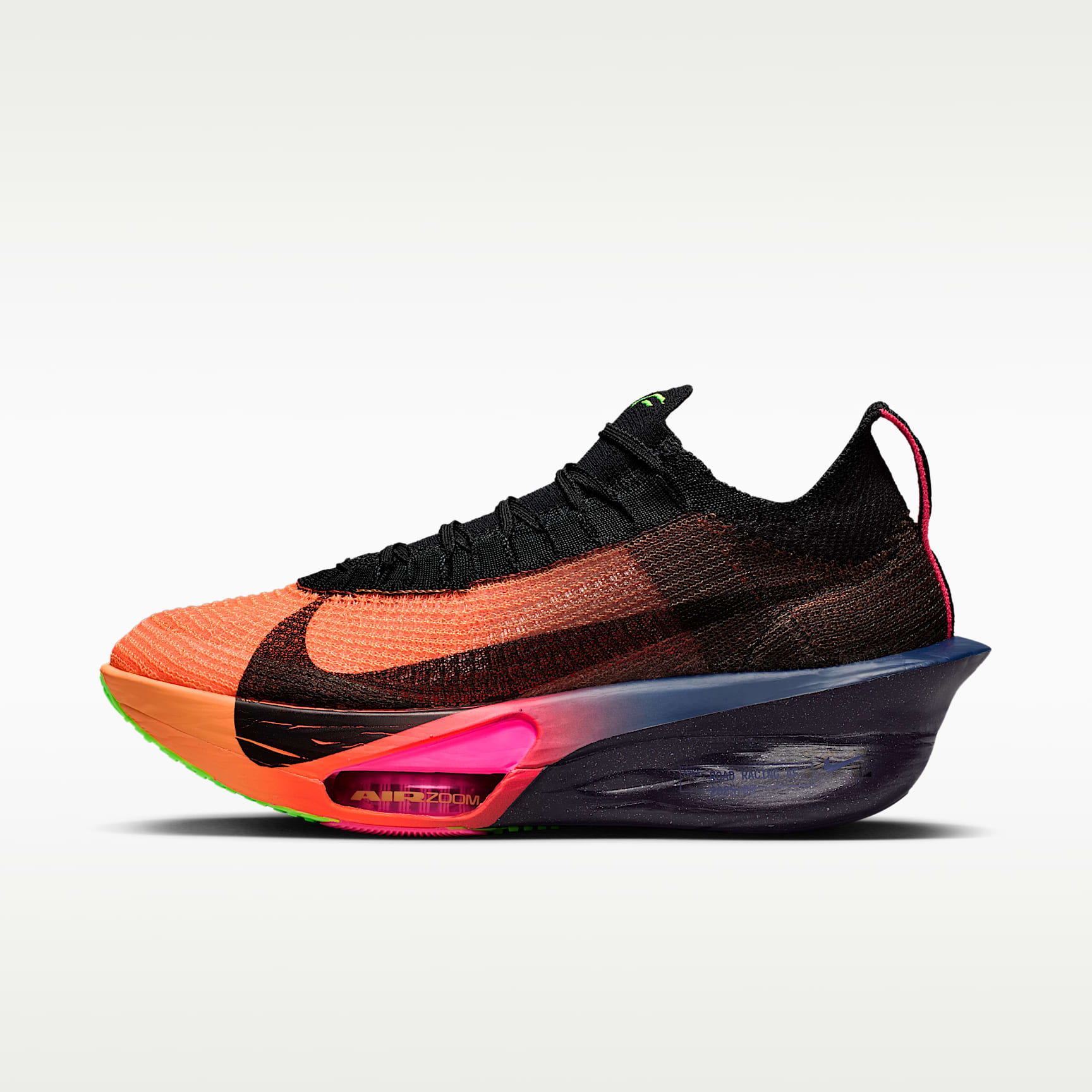Nike Alphafly 3 Glam Laufschuhe für Straßenwettkämpfe (Damen) – Orange Pulse/Purple Dynasty/Electric Green/Schwarz