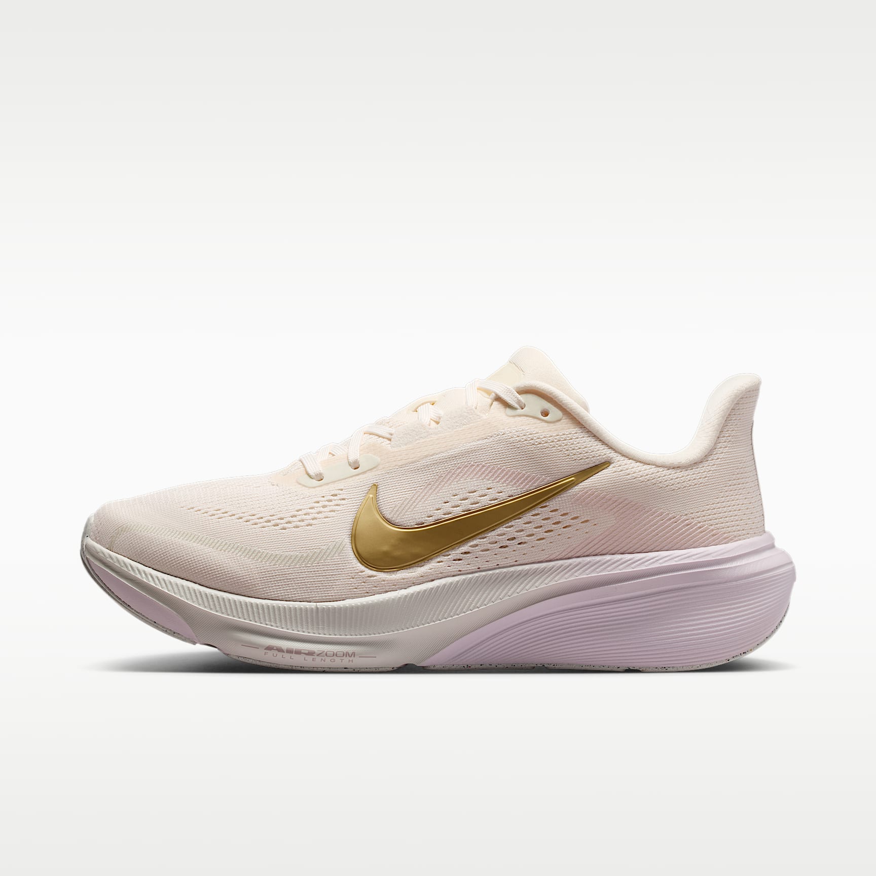 Nike Pegasus 42 Straßenlaufschuh (Damen) – Chalk/Spruce Aura/Bleached Lilac/Metallic Gold