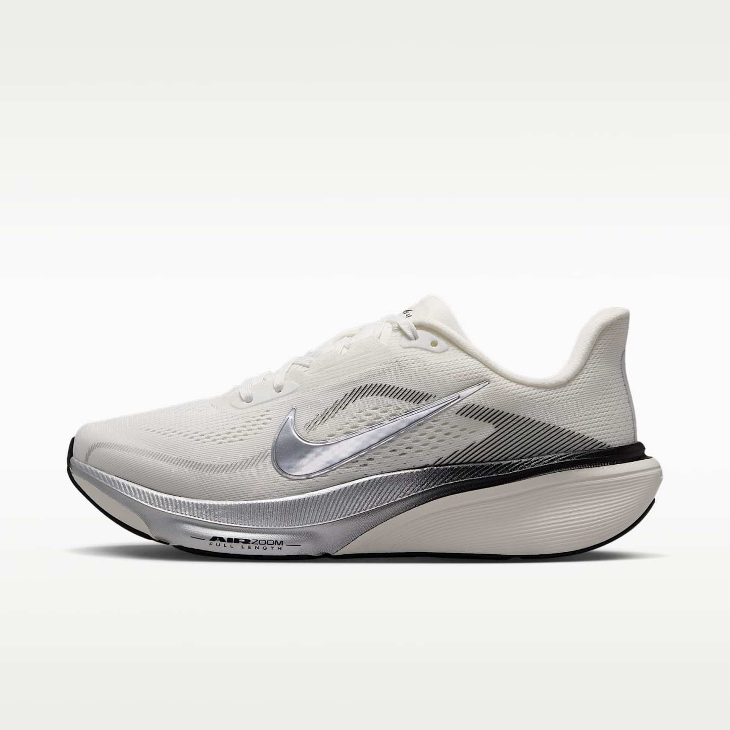 Nike Pegasus 42 Straßenlaufschuh (Damen) – Summit White/Sail/Schwarz/Metallic Silver