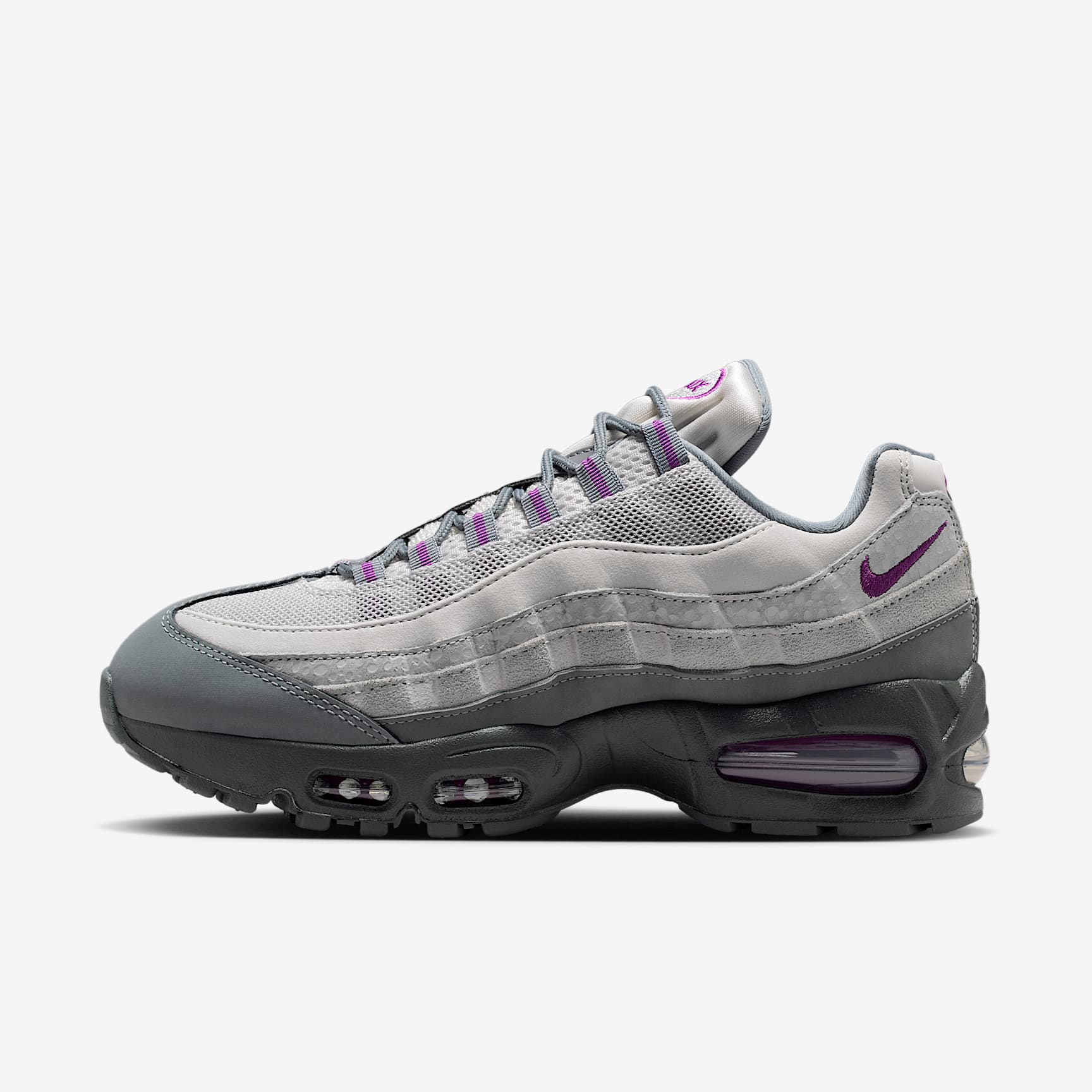 Nike Air Max 95 Big Bubble Schuh (Damen) – Cool Grey/Light Smoke Grey/Vast Grey/Bold Berry