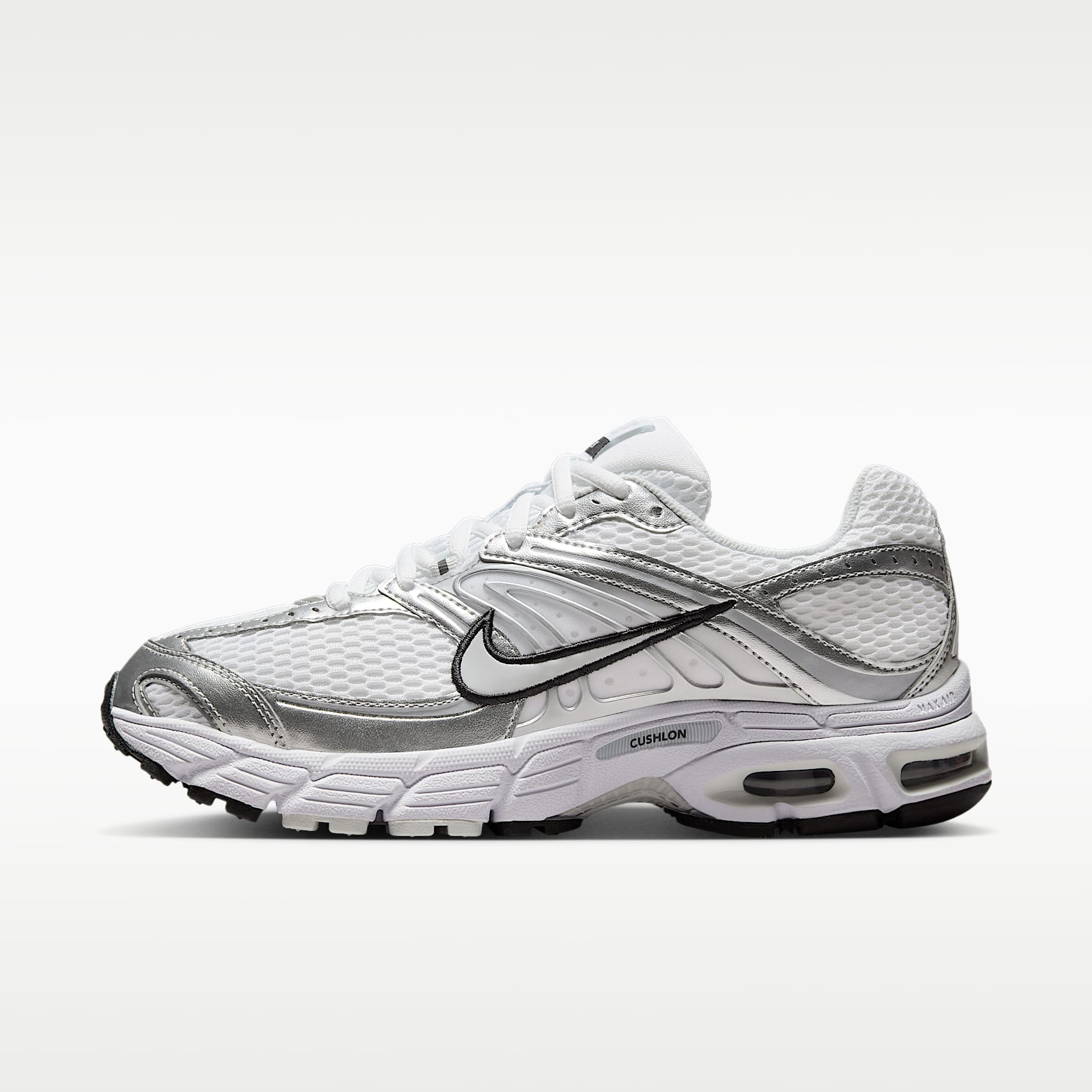 Nike Air Max Moto 2K Schuh mit reflektierenden Akzenten (Damen) – Weiß/Metallic Silver/Schwarz/Photon Dust