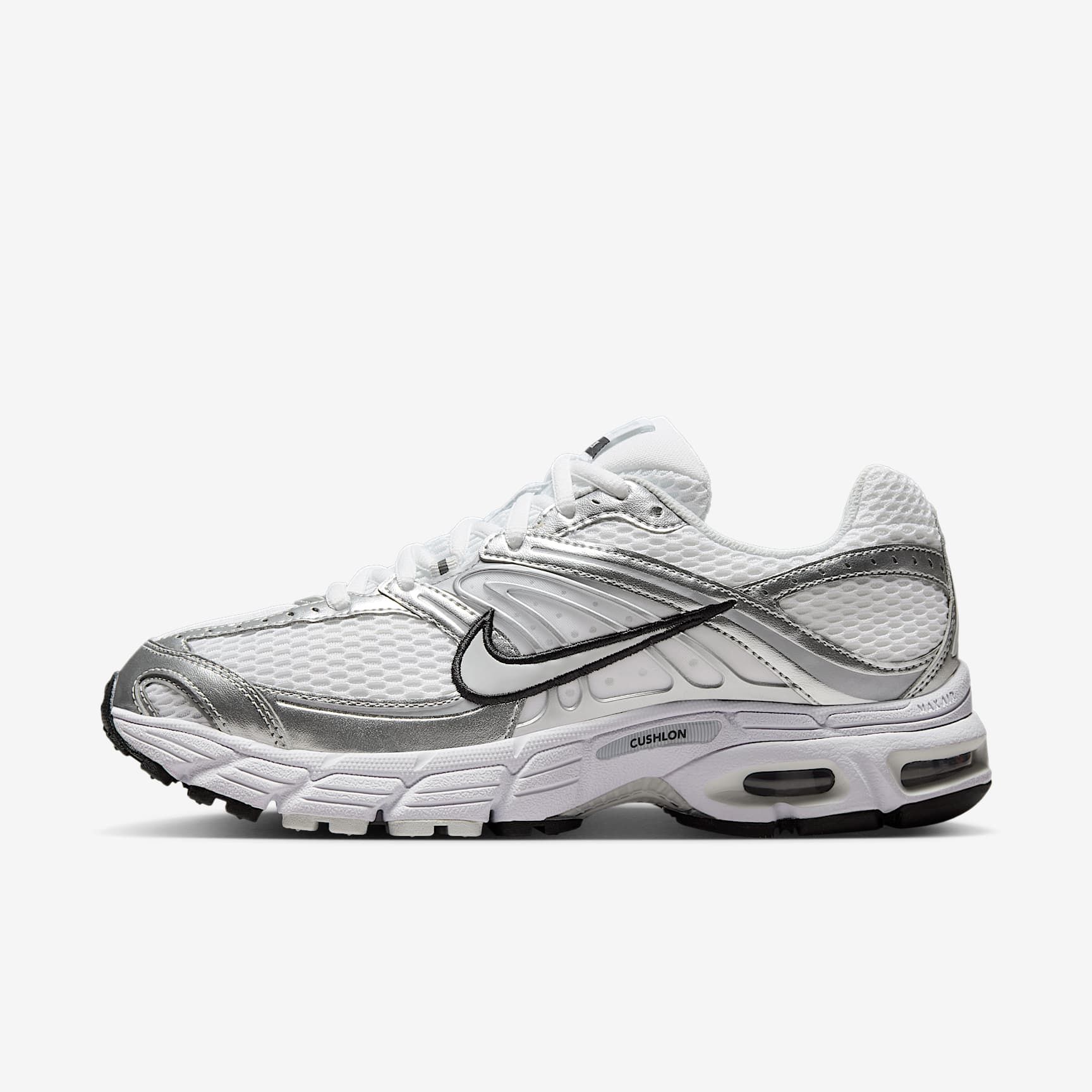 Nike Air Max Moto 2K Schuh mit reflektierenden Akzenten (Damen) – Weiß/Metallic Silver/Schwarz/Photon Dust