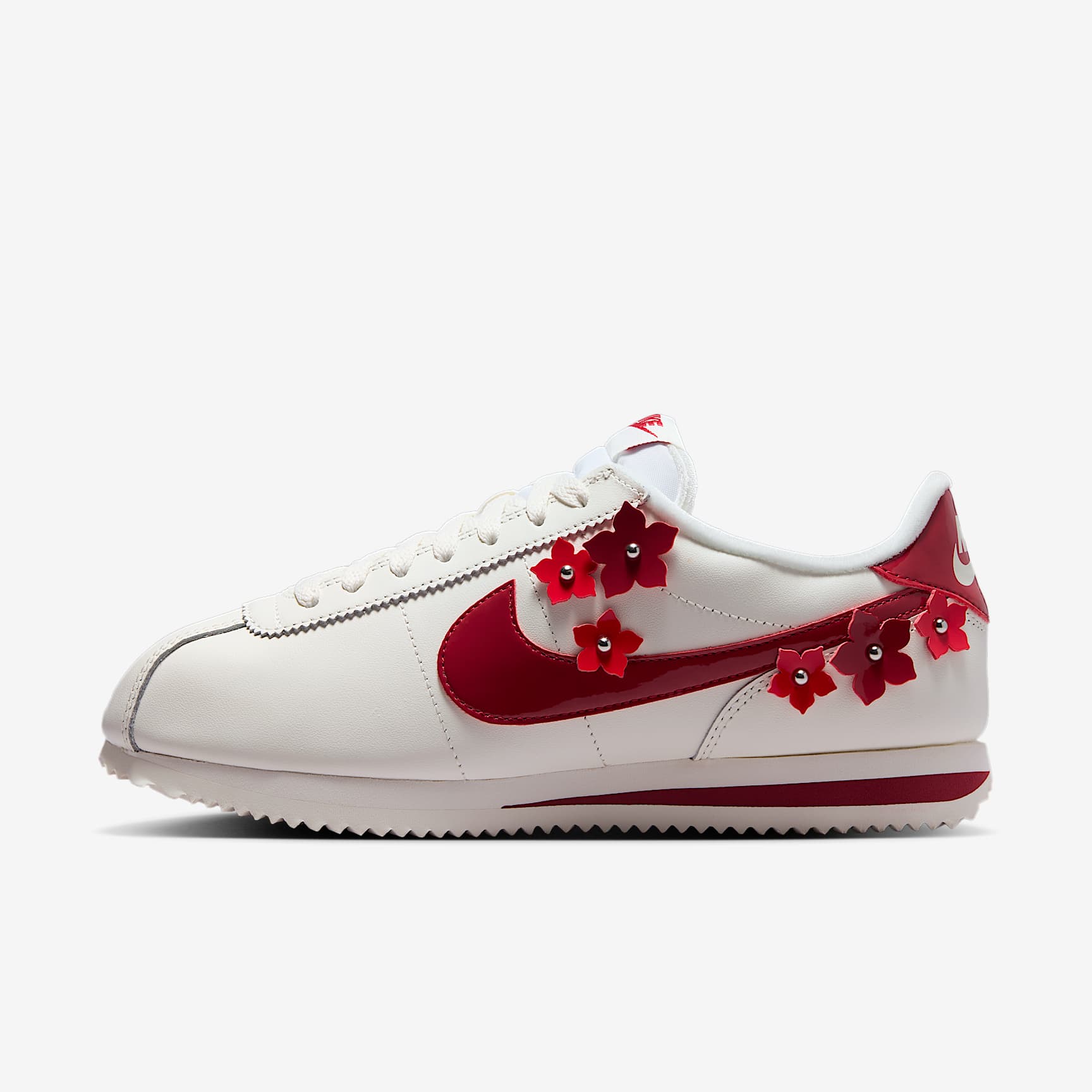 Nike Cortez Leather Damenschuh – Sail/Sail/University Red/Tough Red