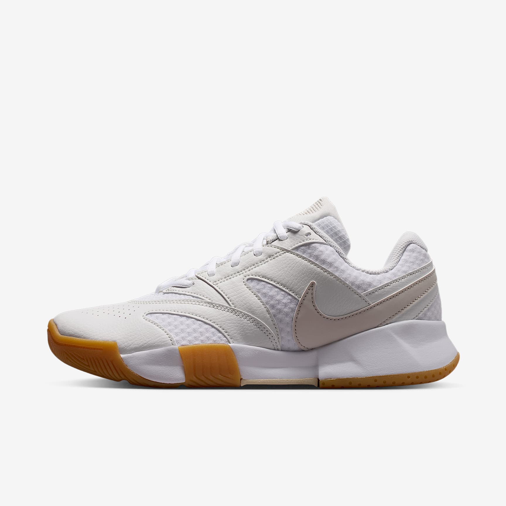 NikeCourt Lite 4 Tennisschuh für Hartplätze (Damen) – Weiß/Summit White/Linen/Light Orewood Brown