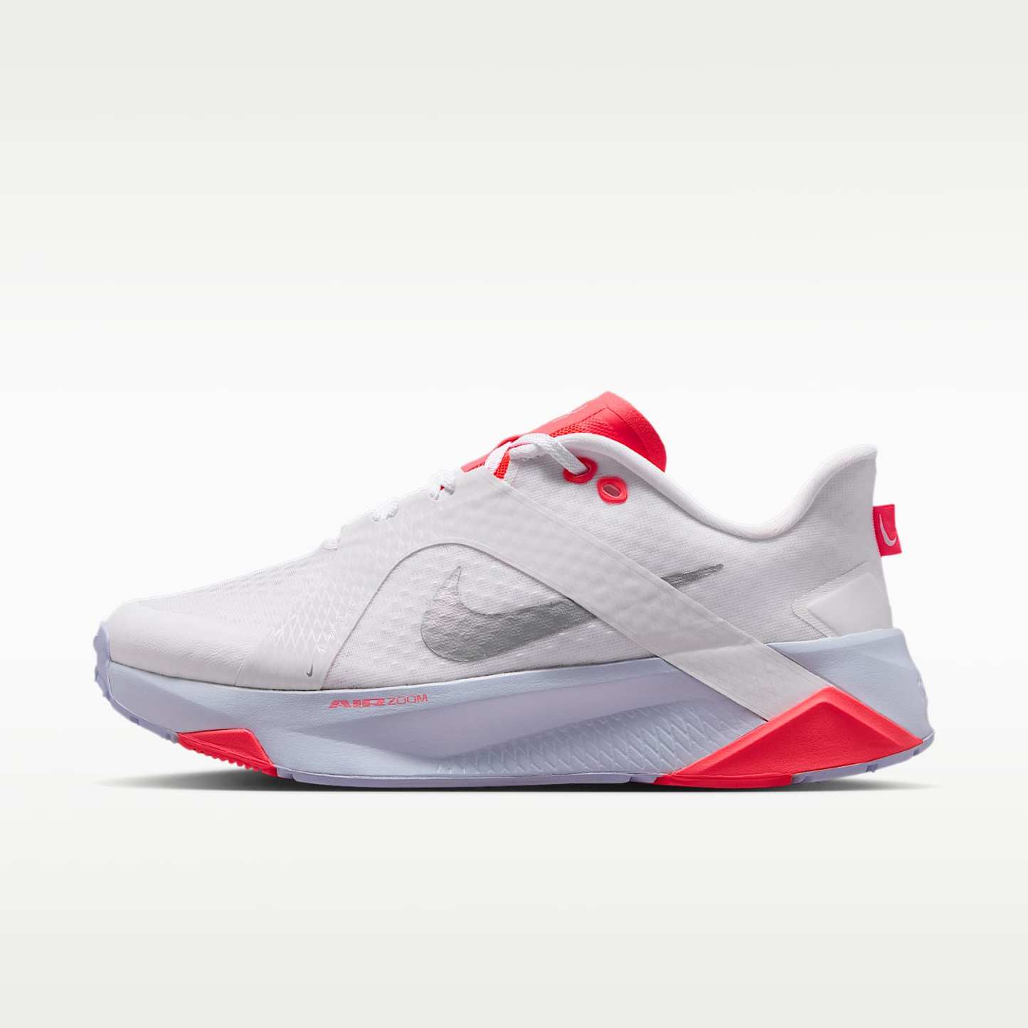 Nike Hybrid RN Trainingsschuh (Damen) – Weiß/Laser Crimson/Football Grey/Metallic Silver