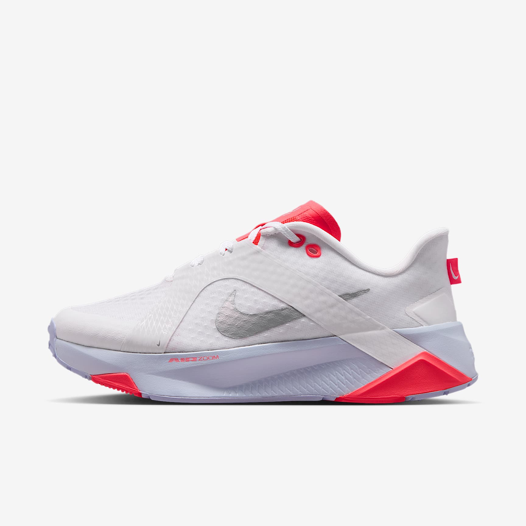 Nike Hybrid RN Trainingsschuh (Damen) – Weiß/Laser Crimson/Football Grey/Metallic Silver