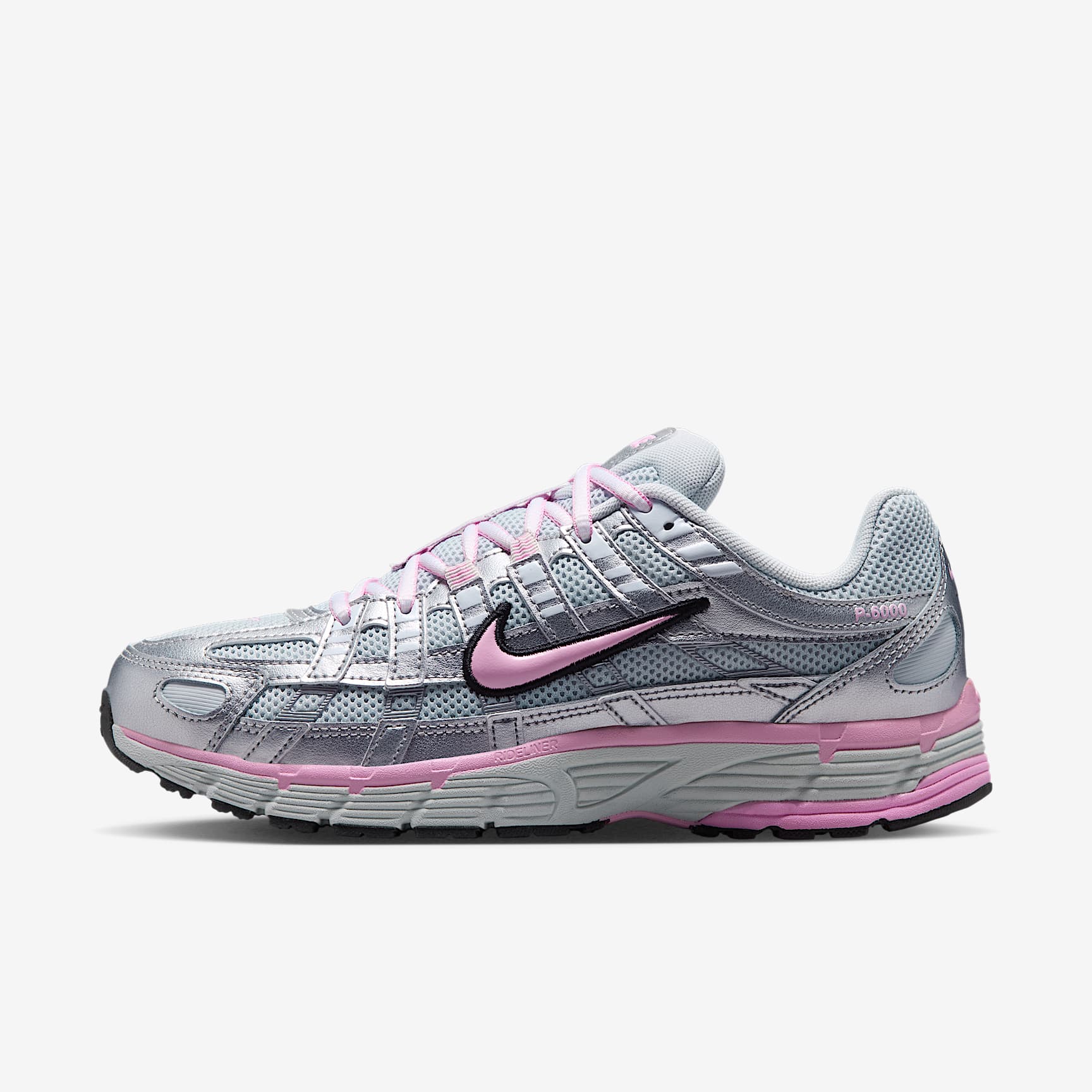 Nike P-6000 Schuh (Damen) – Pure Platinum/Metallic Silver/Schwarz/Pink Rise