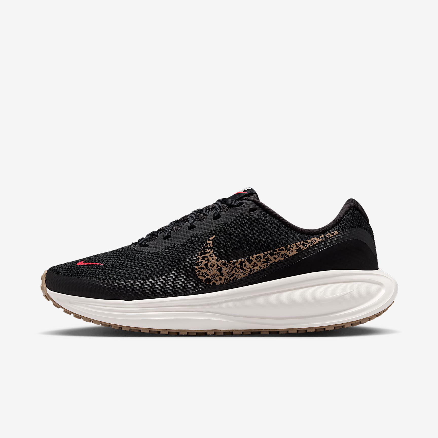 Nike Revolution 8 Straßenlaufschuh (Damen) – Schwarz/Fusion Red/Sail/Multi-Color