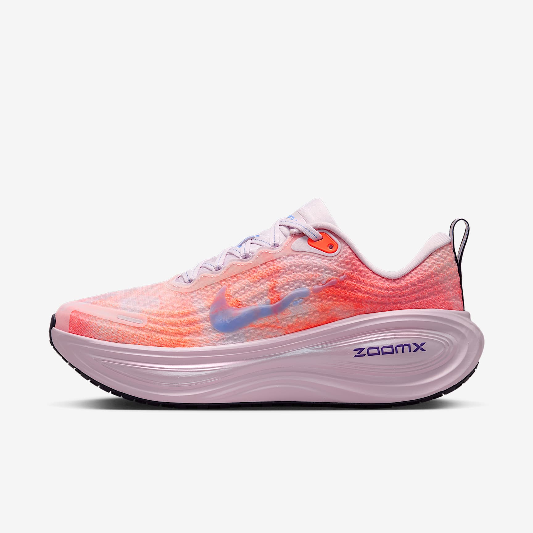 Nike Vomero Plus Straßenlaufschuh (Damen) – Bleached Lilac/Hyper Crimson/Sunset Haze/Royal Pulse