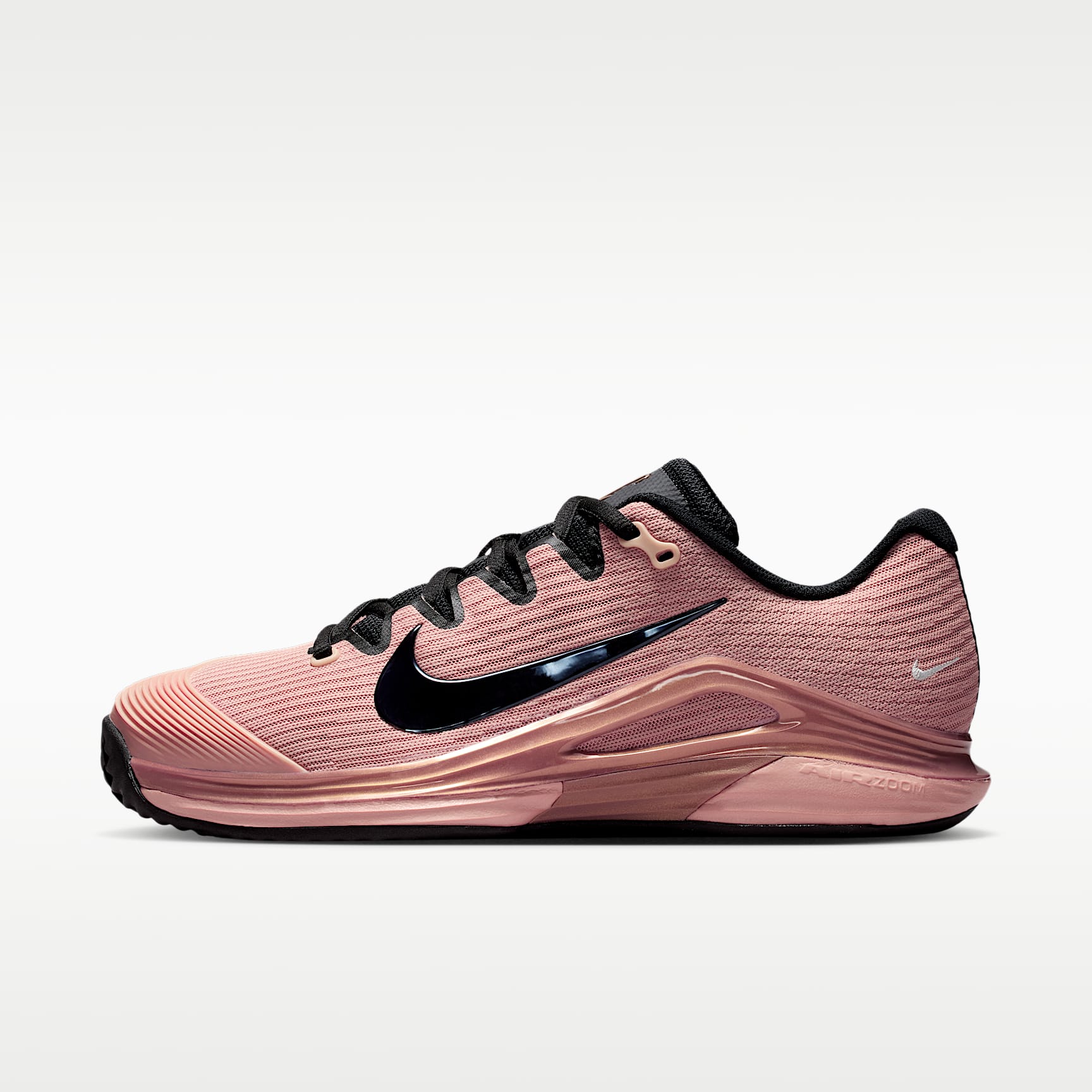 Nike Vapor 12 PRM Tennisschuhe für den Clay Court (Damen) – Metallic Red Bronze/Pure Platinum/Schwarz