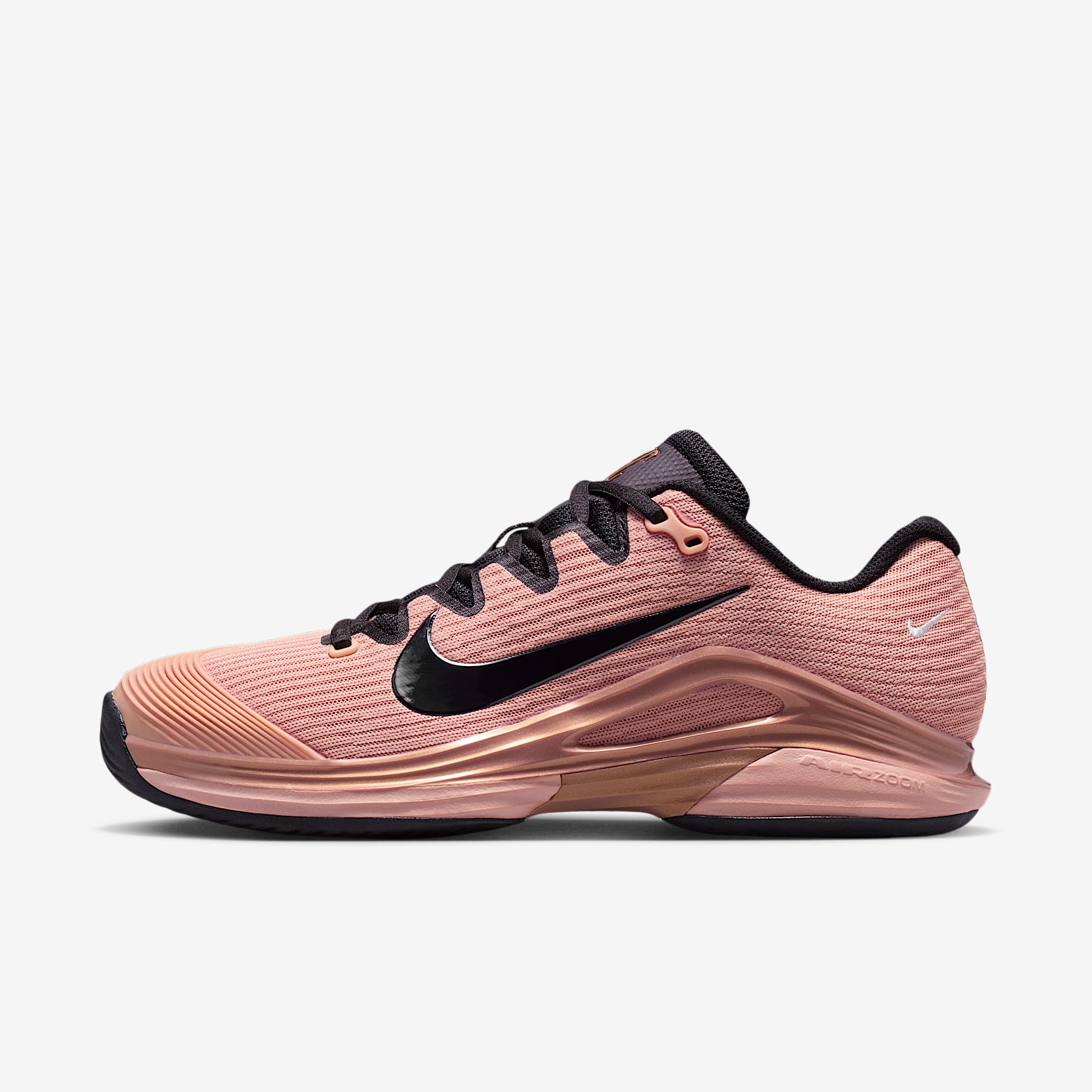 Nike Vapor 12 PRM Tennisschuh für Hartplätze (Damen) – Metallic Red Bronze/Pure Platinum/Schwarz