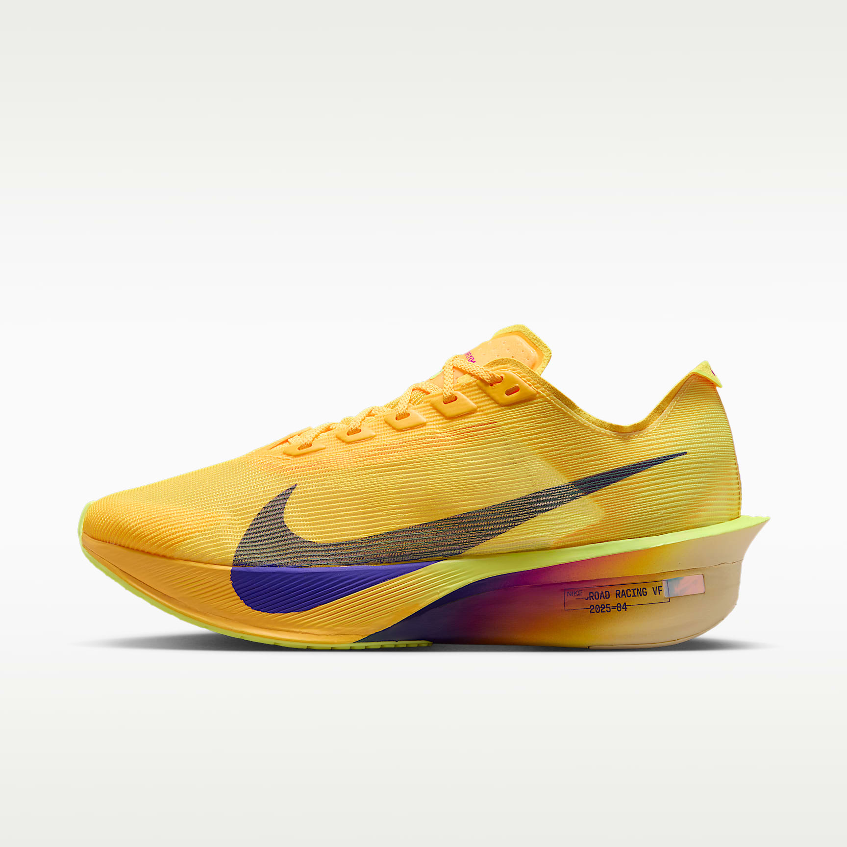 Nike Vaporfly 4 Straßenlaufschuh für Wettkämpfe (Damen) – Citron Pulse/Laser Orange/Volt Ice/Indigo Burst