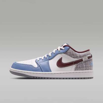 Air Jordan 1 Low Damenschuh – Summit White/Summit White/Work Blue/Light Boulder