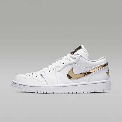 Air Jordan 1 Low SE Damenschuh – Weiß/Weiß/Metallic Gold