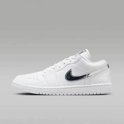 Air Jordan 1 Low SE Damenschuh – Weiß/Weiß/Metallic Silver/Weiß