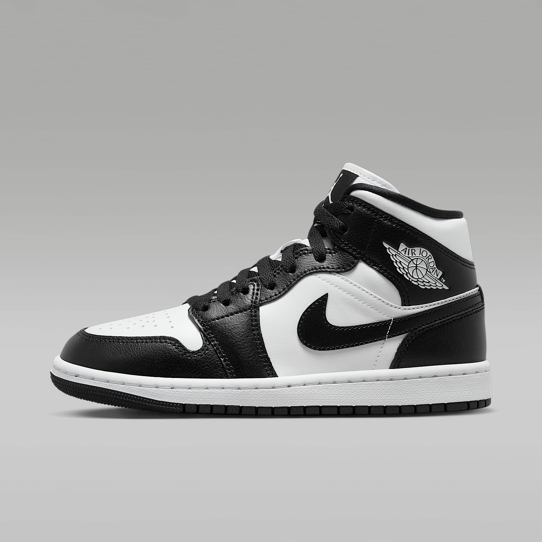 Air Jordan 1 Mid Damenschuh – Weiß/Weiß/Schwarz
