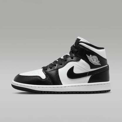 Air Jordan 1 Mid Damenschuh – Weiß/Weiß/Schwarz