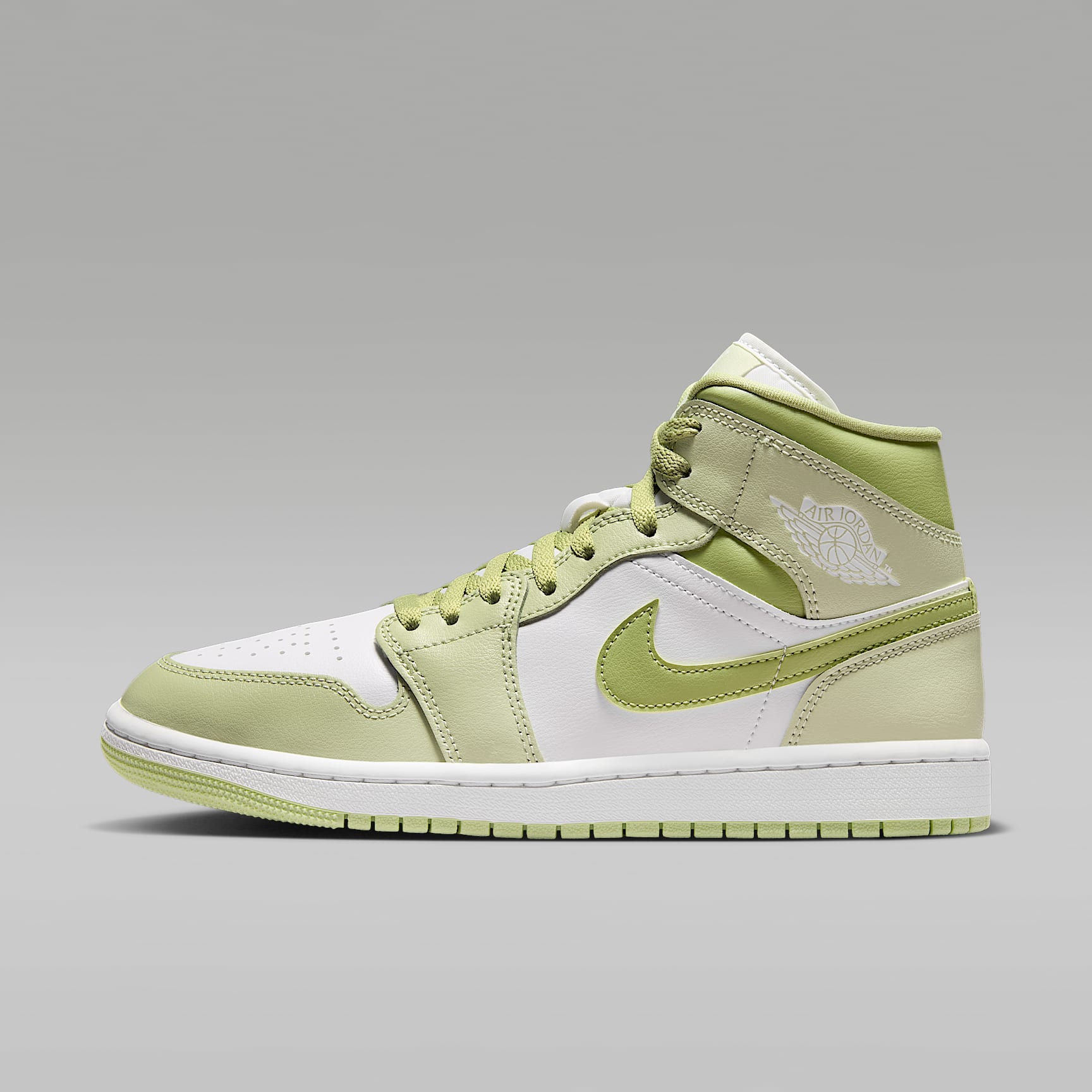 Air Jordan 1 Mid Schuh (Damen) – Olive Aura/Lawn/Coconut Milk/Sail