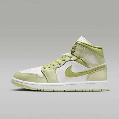 Air Jordan 1 Mid Schuh (Damen) – Olive Aura/Lawn/Coconut Milk/Sail
