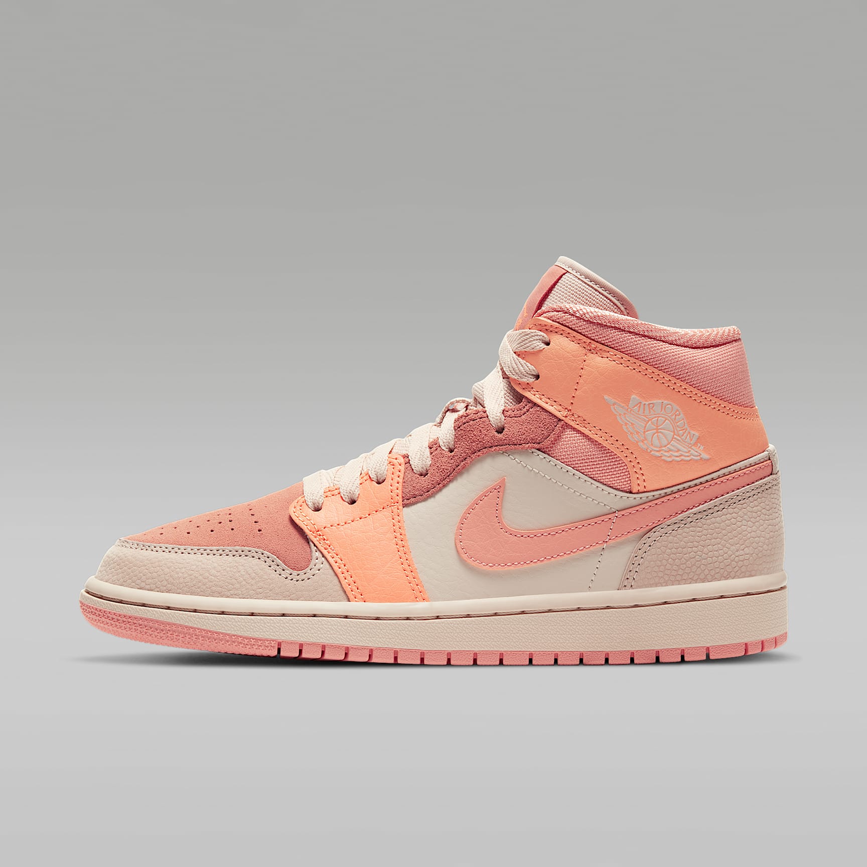 Air Jordan 1 Mid Damenschuh – Atomic Orange/Terra Blush/Shimmer/Apricot Agate